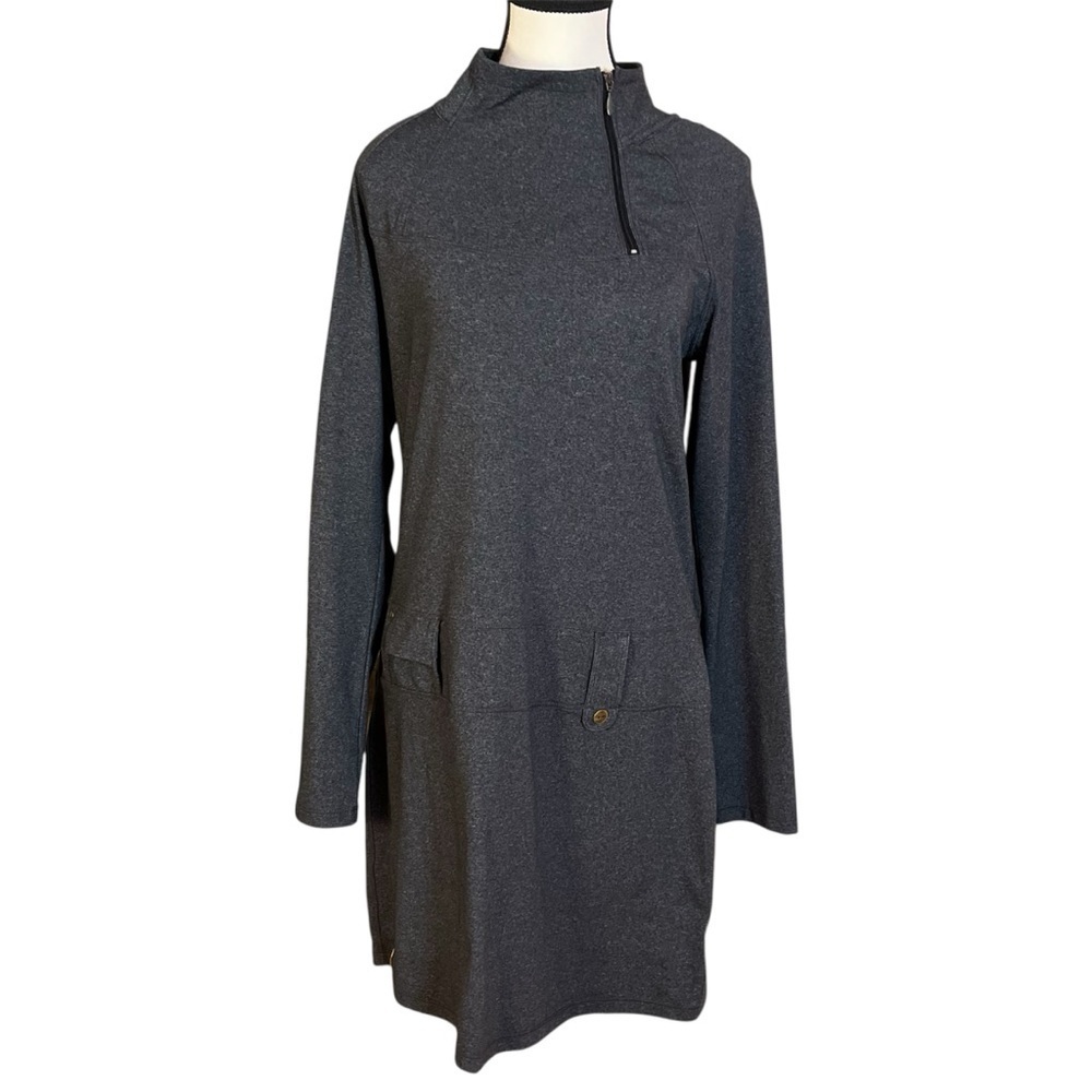 Lole Evolt Performance Dress Quarter-Zip Long-Sleeve Size Small Gray UPF 50+
